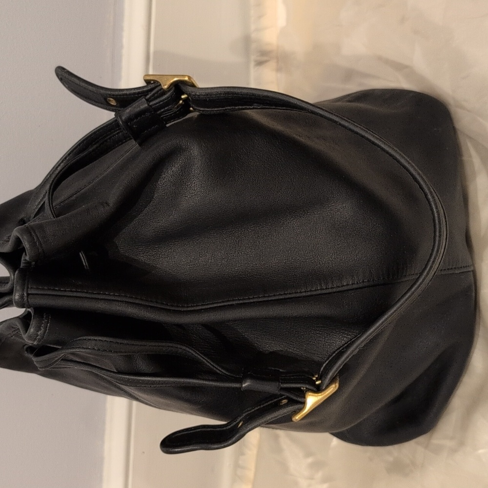 Vintage Coach Legacy 9166 Drawstring Bucket Black Leather Women's Bag - Picture 2 of 11